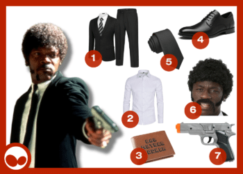 Men's Pulp Fiction Black Suit Costume Package Combo ~ Combination + Shirt & Tie main image 0