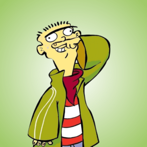 Ed on a green background.