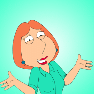Family Guy's Lois Griffin shrugging andgrimacing awkwardly.