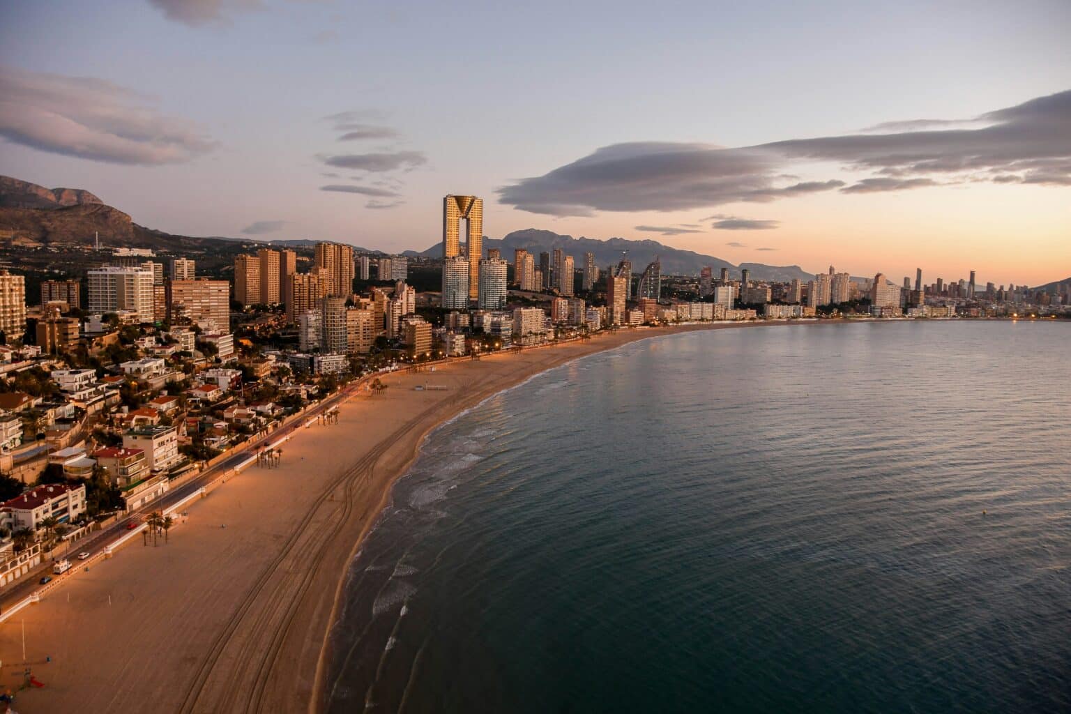 Benidorm beach at sunrise