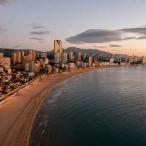 Benidorm beach at sunrise