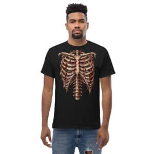 Skeleton Costume Shirt | Bloody Ribcage Horror Tee | Halloween Gift