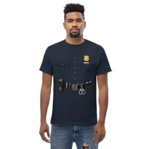 Police Officer Costume Shirt | Unisex Cop Uniform Dress-Up Tee | Costume for Adults